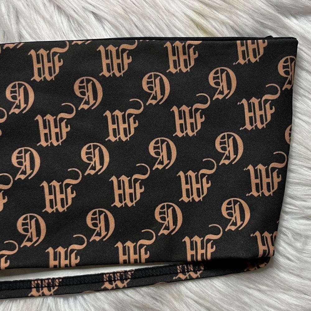 Missguided Monogram Tube Top Black and Gold Size 4